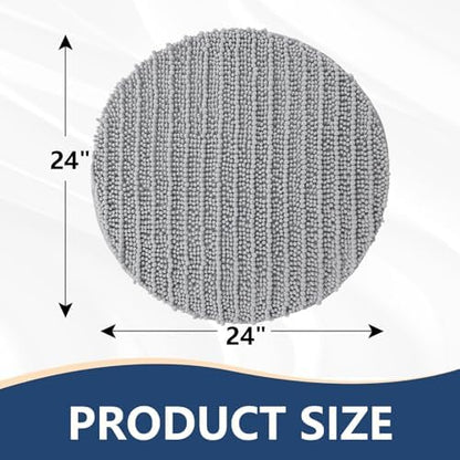Arotive Round Bathroom Rugs 30x30, Soft Absorbent Chenille Shaggy Bath Mat