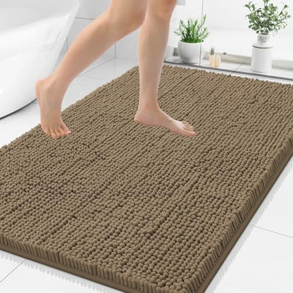 Smiry Bathroom Rugs 50X30, Luxury Chenille Extra Soft Absorbent Bath Mat