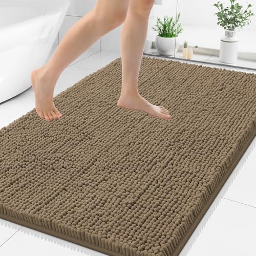 Smiry Bathroom Rugs 48X32, Luxury Chenille Extra Soft Absorbent Bath Mat
