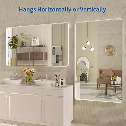 WEER White Bathroom Vanity Mirror 55x30 Inch