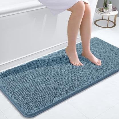 OLANLY Bathroom Runner Rugs 47x20, Extra Soft Absorbent Chenille Bath Rugs