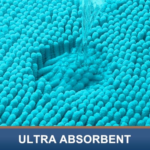 Smiry Bathroom Rugs 24X16, Luxury Chenille Extra Soft Absorbent Bath Mat