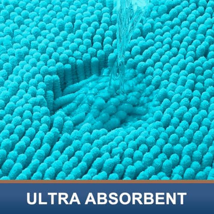 Smiry Bathroom Rugs 30X20, Luxury Chenille Extra Soft Absorbent Bath Mat