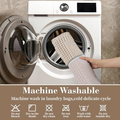 RESARE Waffle Bath Mat for Bathroom Non Slip Bathroom Rugs 18x30 Pale Beige