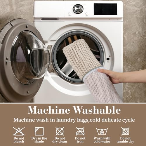 RESARE Waffle Bath Mat for Bathroom Non Slip Bathroom Rugs 24x36 Pale Beige
