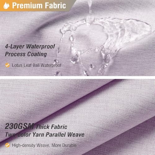BTTN Long Linen Textured Waterproof Shower Curtain Set, 72x84, Lavender