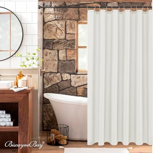 Fabric Shower Curtain Liner 72"W x 84"L-Ivory Extra Long Shower Liners