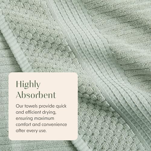 Springtree Home 100% Cotton Bath Towel Set | 6-Piece Set | Eucalyptus