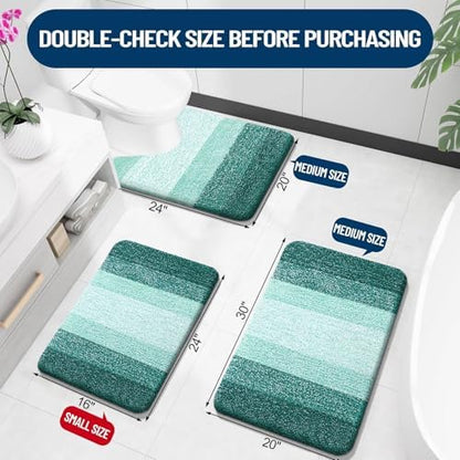 OLANLY Bathroom Runner Rug 54x24, Extra Soft Absorbent Microfiber Bath Rugs