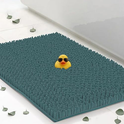 Chenille Bath Mats 22"x14", Plush Absorbent Quick Dry, Soft & Machine Washable, Non Slip Carpet for Bathroom, Thick Bathroom Rugs, Shower Restroom Rug Mat, Alfombras De Bano, Bathrugs