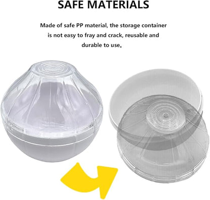 PUXING Onion Keeper - Reusable Onion Storage Container, Garlic Shaped Food Saver, Fruit & Vegetable Storage Holder, Sealing Box for Refrigerators (White)