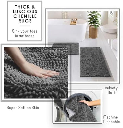 Clara Clark Bathroom Set, Bathroom Sets with Shower Curtain and Rugs