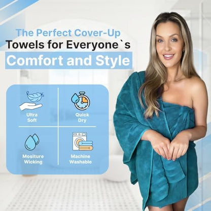 Infinitee Xclusives 100% Ring-Spun Cotton Bath Towels for Bathroom - Pack 2