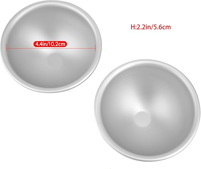 4 Inch Dome Cake Pan, 2 PCS Football, Hemisphere Cake Mold, 3D Soccer, Aluminum Cake Decorating Mold Nonstick Baking Tool