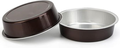 Beasea Disposable Aluminum Cupcake Pans with Lids, 100 Pack 4” 8oz Coffee Mini Baking Pie Foil Tins Small Round Tart Container for Individual Muffin Cheesecake Dessert Ramekins Quiche Oven Dishes
