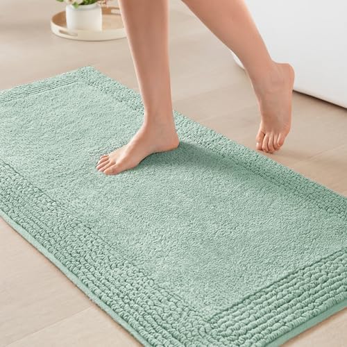 Madison Park Splendor Reversible 100% Cotton Bath Rug, 24 x 44, Green