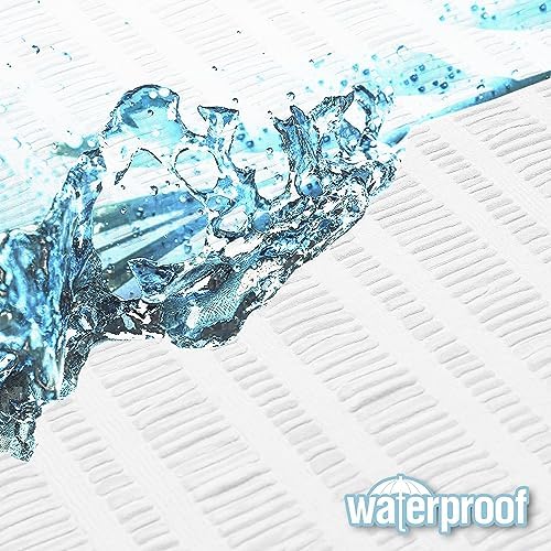 Aiyufeng Moga Stall Fabric Shower Curtain Waterproof, Soft & Lightweight Small Shower Curtain with Texture for Narrow Stall Size, Machine Washable, 36" Wx72 L, White