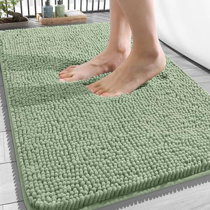 OLANLY Bathroom Rugs 34x21, Extra Soft Absorbent Chenille Bath Rugs