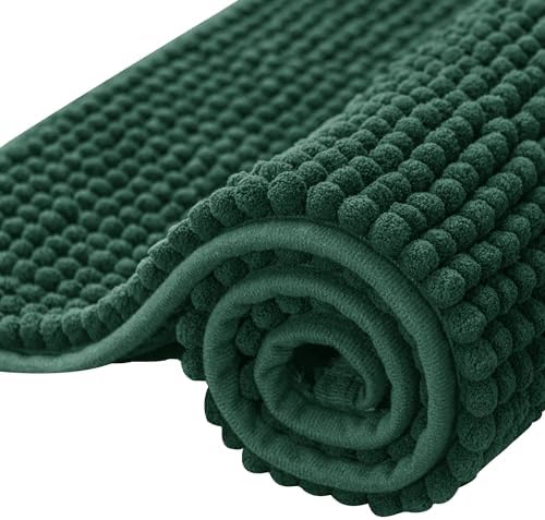 SUBRTEX Bathroom Rugs, 20" x 32" Chenille Bath Rug Soft Short Plush Bath Mat Soft Shower Mat Water Absorbent Shower Mat Quick Dry Machine Washable, Celadon