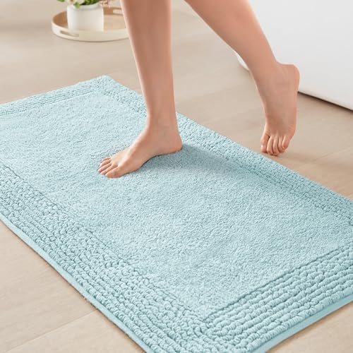 Madison Park Splendor Reversible 100% Cotton Bath Rug, 21 x 34, Blue