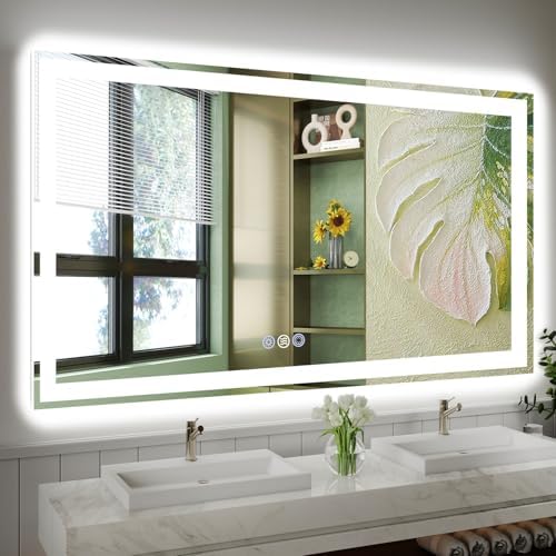 60x36 LED Bathroom Mirror, 6000LM, Separate Front and Back Lights