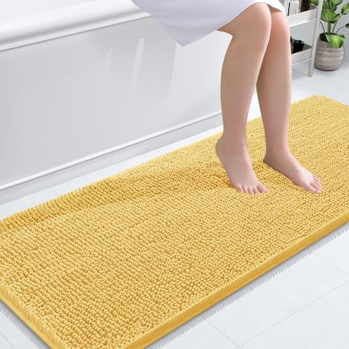 OLANLY Bathroom Runner Rugs 59x24, Extra Soft Absorbent Chenille Bath Rugs