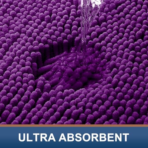 Smiry Bathroom Rugs 30X20, Luxury Chenille Extra Soft Absorbent Bath Mat