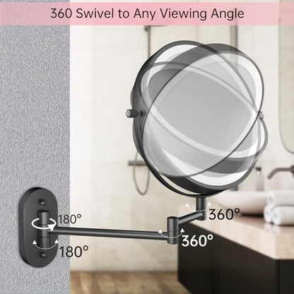 FUNTOUCH 5000mAh Rechargeable Wall Mounted Lighted Makeup Mirror 1X30X