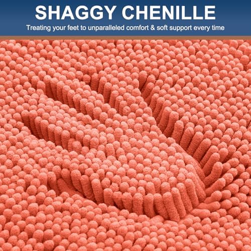 Smiry Bathroom Rugs 47X20, Luxury Chenille Extra Soft Absorbent Bath Mat