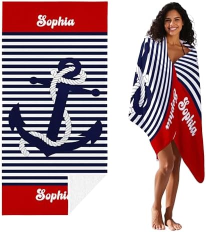 JML Personalized Beach Towel with Name, Microfiber, 30 x 60 in