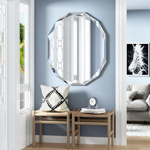 30x36 Inch Bathroom Mirrors for Over Sink, Round Frameless Mirrors for Wall