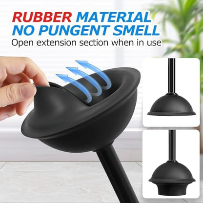 FORASTO 2in1 Toilet Brush and Plunger Set - Bathroom Bowl Holder Combo