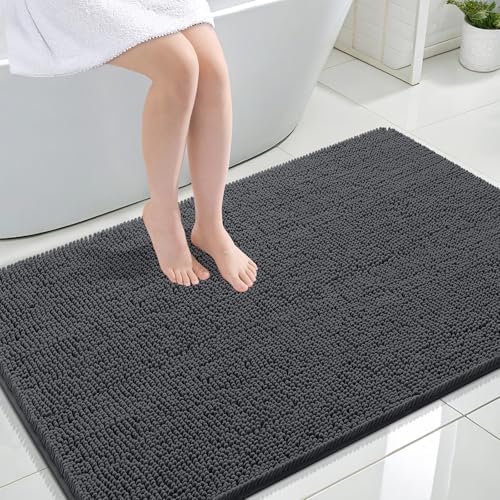 OLANLY Large Bathroom Rugs 47x32, Extra Soft Absorbent Chenille Bath Rugs