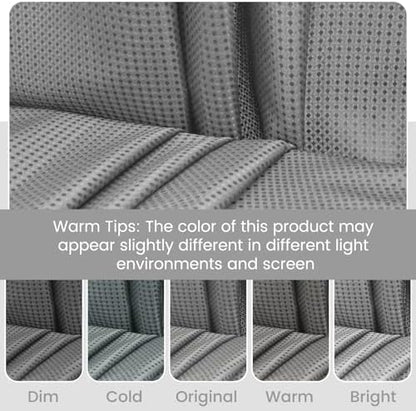 SORTTO No Hook Waffle Shower Curtain with Snap in Liner Set, 36x74, Grey