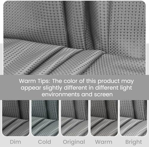 SORTTO No Hook Waffle Shower Curtain with Snap in Liner Set, 54x74, Grey