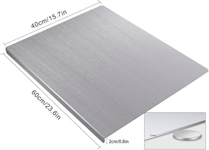Cutting Board for Kitchen, Food Grade Stainless Steel Cutting Board with Lip, Metal Chopping Board for Meat, Fruits, Vegetables, Bread, and Baking (60 x 40cm/23.6 x 15.7 in)