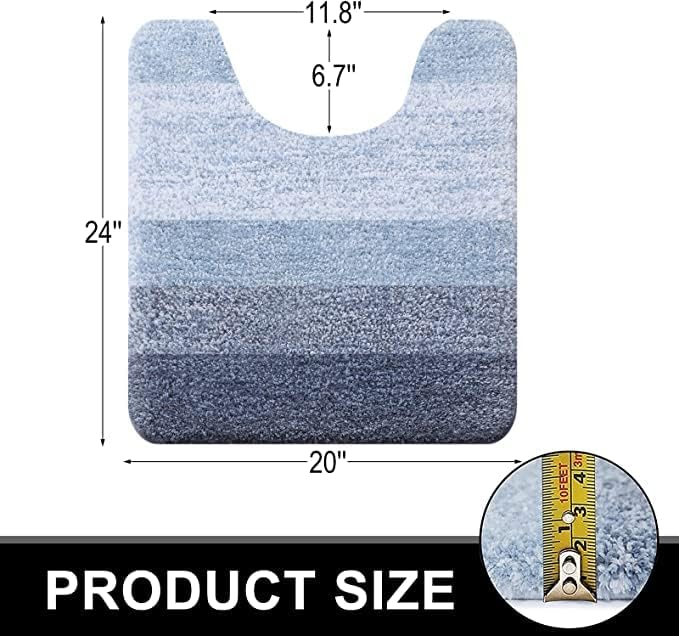 OLANLY Luxury Toilet Rugs U-Shaped 24x20, Soft Absorbent Microfiber Mat