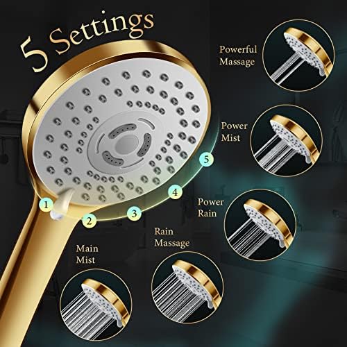 Shower Head,12'' Rain Shower Head with 11'' Extension Arm,Brushed Gold