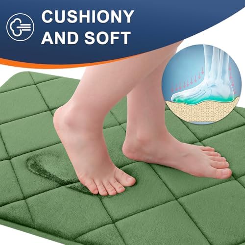 OLANLY Memory Foam Bath Mat 30x20, Ultra Soft and Absorbent Bathroom Rugs