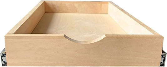 Soft-closing drawer, Slide soft close cabinet drawers, Wood Pull Out Tray Drawer Box Kitchen Cabinet Organizer, Cabinet Slide Out Shelve, Wooden Pull-Out Shelf-Fast and Easy D.I.Y. (15"W×21"D×3"H)