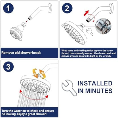 High Pressure Shower Head, HOPOPRO 5-Mode Fixed Showerhead, NBC Recommended