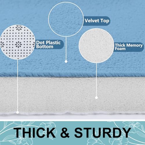 Smiry Memory Foam Bath Mat 30x20, Extra Soft and Absorbent Bathroom Rugs