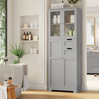 BOTLOG 67'' Tall Bathroom Storage Cabinet with Adjustable Shelf