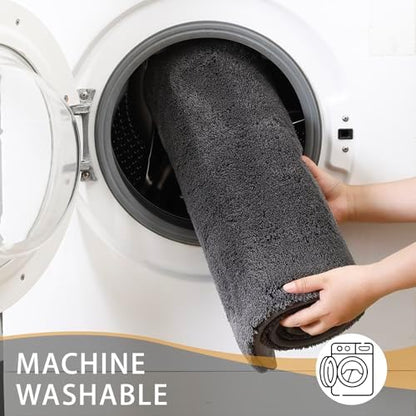 MINIDEAR Bathroom Rugs 44x24 Volcanic Gray - Thick Memory Foam Bath Mat, Ultra Soft & Plush Fluffy, Non-Slip, Quick Dry, Absorbent Washable Floor Microfiber Mat for Tub, Home Decor Accessories