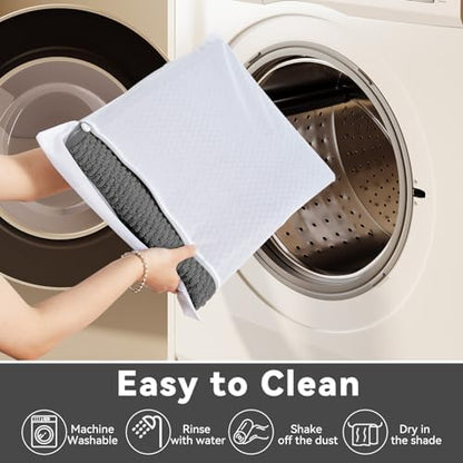 Triohero Bathroom Rugs Non Slip Washable, Super Absorbent Thin Bath Mat Small Quick Dry Low Pile Bathroom Rug, Dark Grey 20"x30"