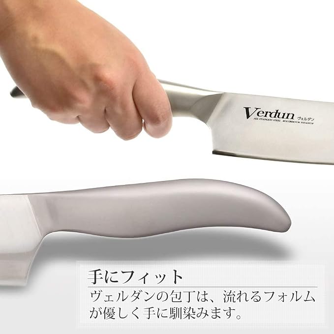 Shimomura Kogyo Made in Japan Verdun Santoku Knife 165mm Molybdenum Vanadium Steel Dishwasher compatible OVD-11 Niigata Tsubame Sanjo