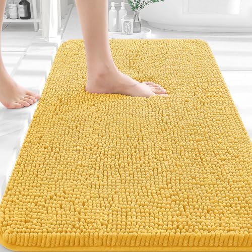 OLANLY Bathroom Rugs 35x24, Extra Soft Absorbent Chenille Bath Rugs