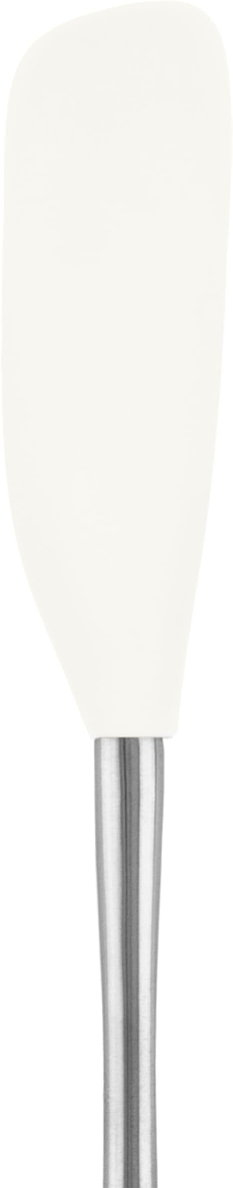 Tovolo Jar Spatula Silicone Long Stainless Steel Handle Scraper Spatula White, Jar Scraper Heat Resistant Dishwasher Safe BPA Free Kitchen Utensil for Scraping Spreading Jelly Peanut Butter