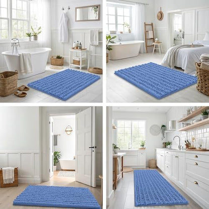 Smiry Bathroom Rugs 30X20, Extra Soft Rubber Backing Chenille Bath Mats