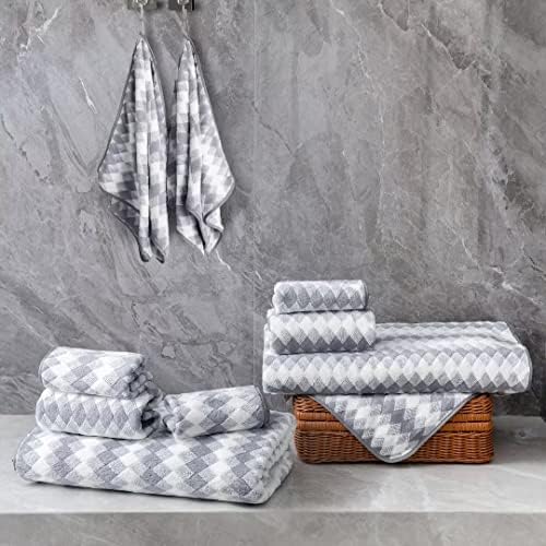 Gray Hand Towels Set 2 Pack-16“x31” Ultra Soft Microfibers Bathroom Towel Set Highly Absorbent Quick Dry Luxury Premium Towel Lightweight Cozy Durable Hand Towel Collection Hotel Spa Gym Kitchen